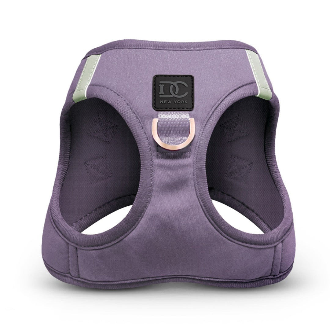 Classy Steel Gray No-Pull Step-In Dog Harness featuring front D-ring leash attachment #color_modern_purple