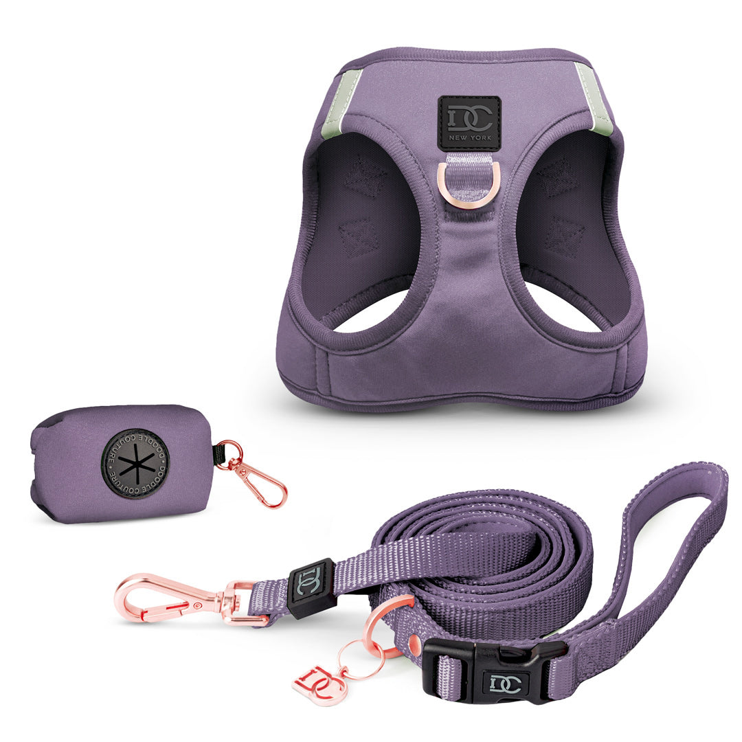 Luxe No-Pull, Step-In Dog Walking Set - Purple