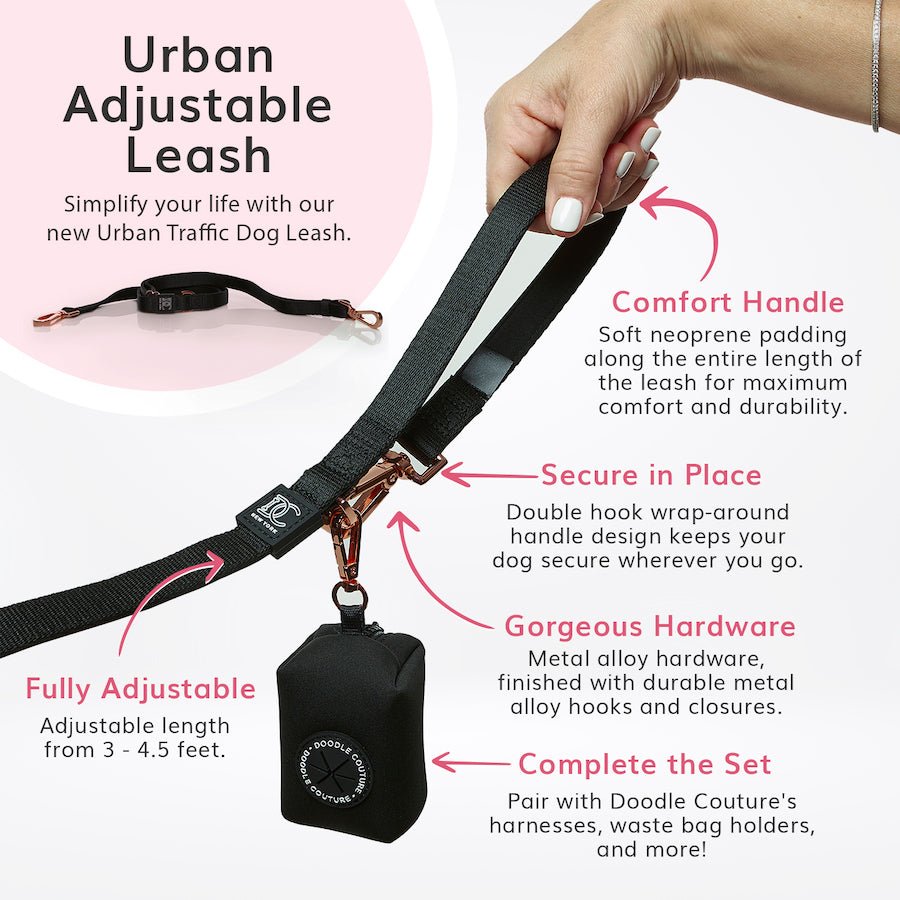 Urban Traffic Adjustable Leash - Royalty Red