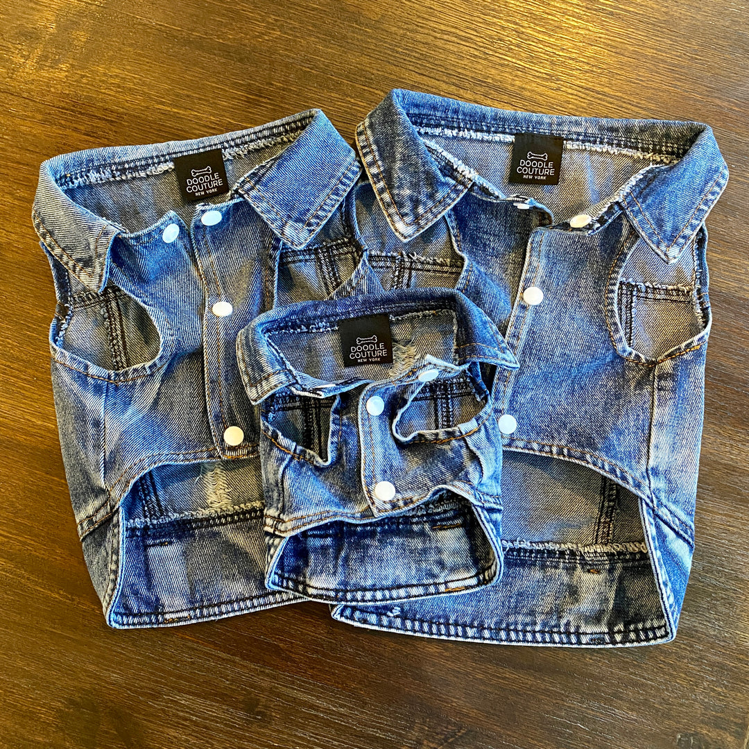 Denim Dog Vest